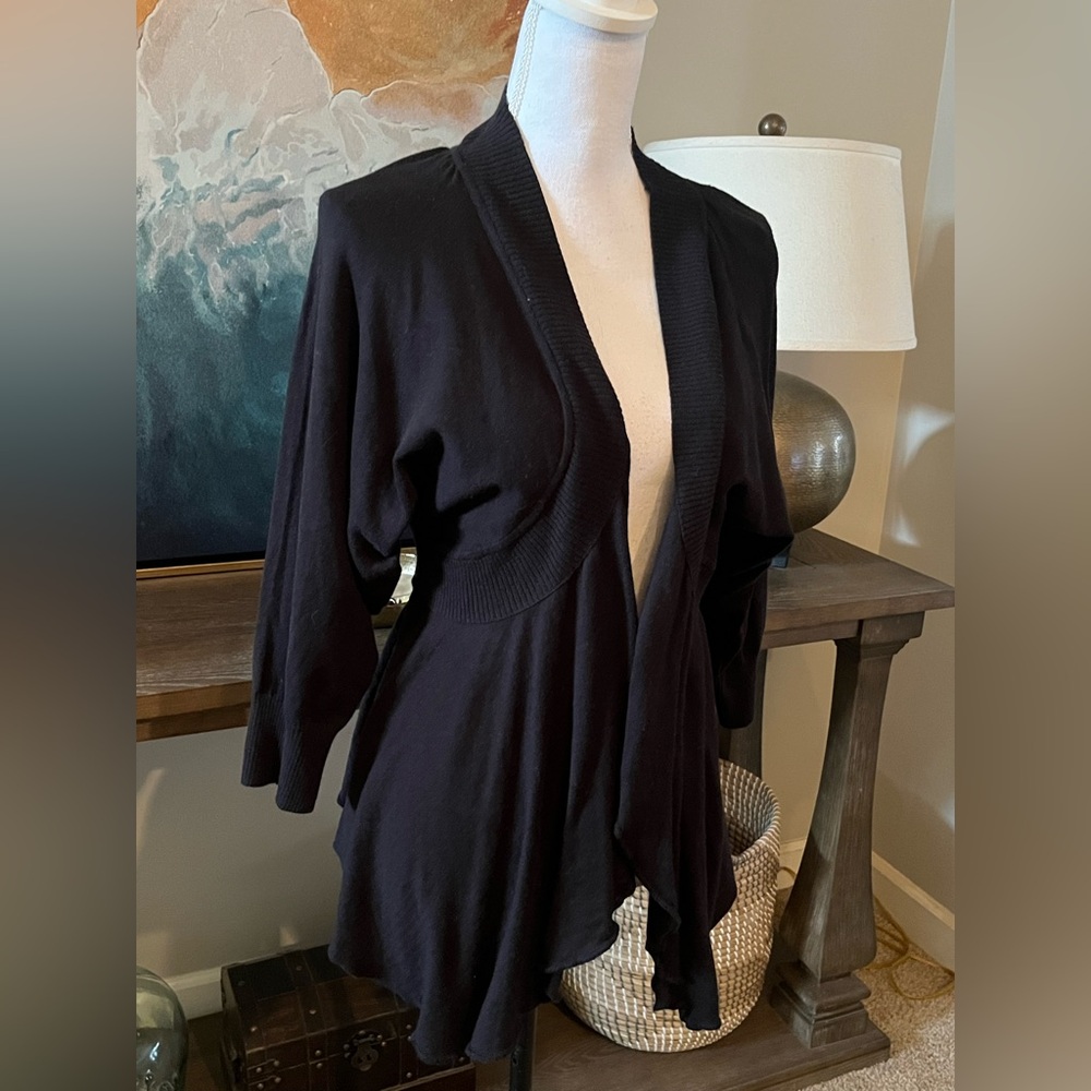 🖤 Style & Co. Black Open Front Cardigan Size Large NWT NEW - Picture 2 of 8